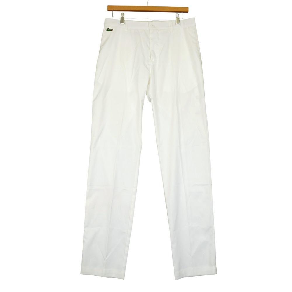 NEW Lacoste Sport Pants Men 32 White Golf Performance Trousers Chino HH9528
